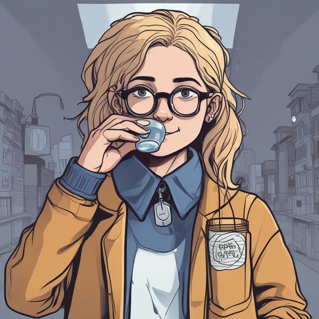 Number 5 from the Umbrella Academy reminding to drink water